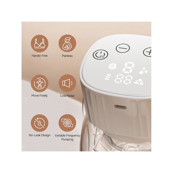 Elektrisk bröstpump med 3 lägen och 9 nivåer LCD-display, 2-pack