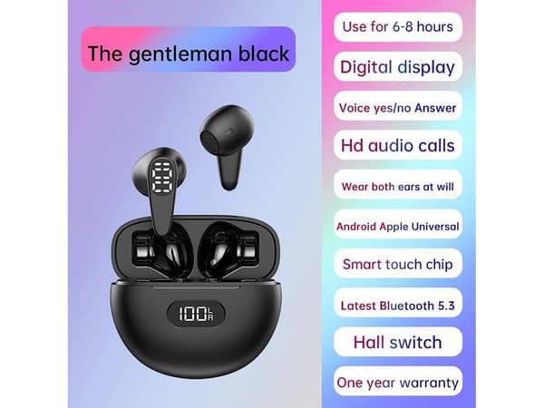 Svarta Bluetooth-hörlurar utan musik
