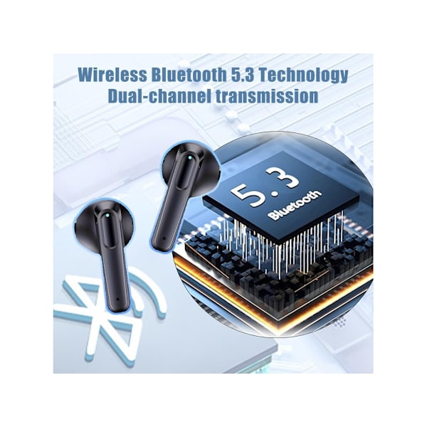 Trådlösa hörlurar Djup bas Laddningsdisplay Bluetooth Brusreducering Svart