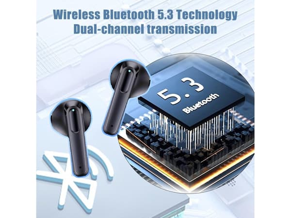 Trådlösa Hörlurar Djup Bas Laddningsdisplay Bluetooth Brusreducering Vit