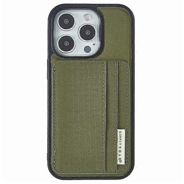 For iPhone 16 Pro Max Deksel med Kortholder Støtte Retro Lær Bakdeksel