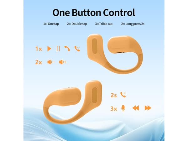 Trådlösa hörlurar Hifi Stereo Led Display Bluetooth Brusreducering Orange