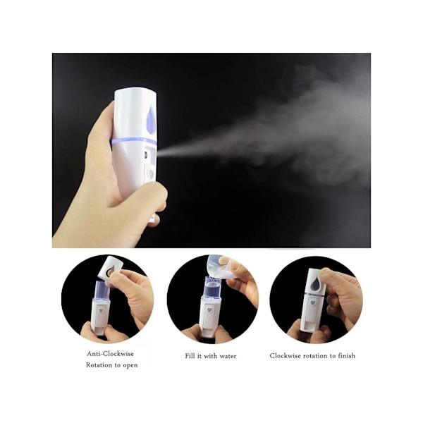 Bärbar Nano Ansiktsförstoftning Ögonfransförlängning Mister Mini Ångare med 20 ml Visuell Vattentank 2-pack Rosa YEMAESRE