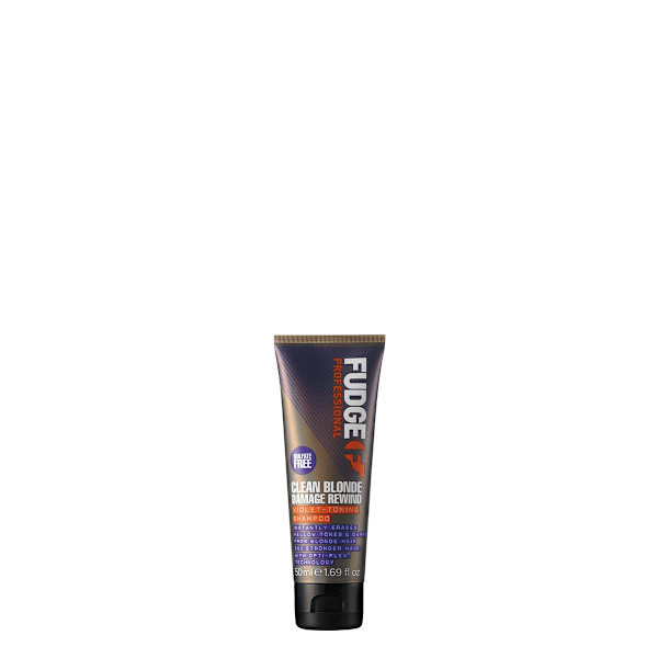 Fudge Clean Blonde Damage Rewind Violet Shampoo 50ml Transparent