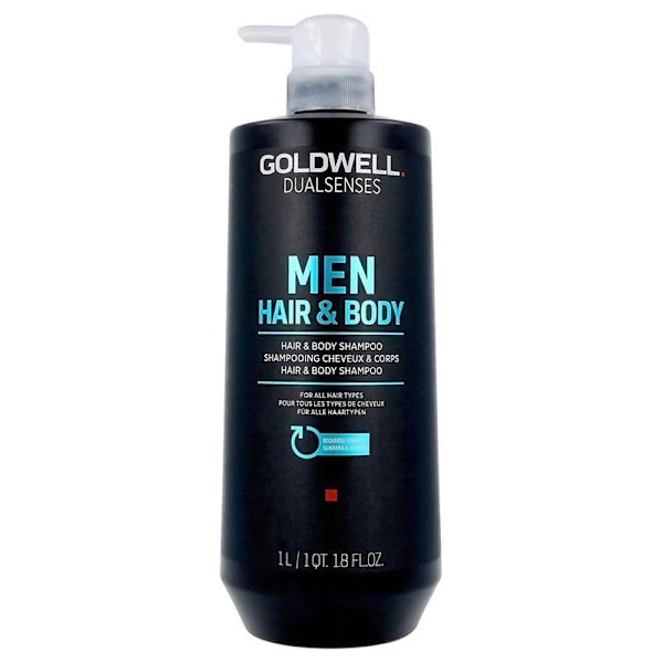 Goldwell Dualsenses miesten hius- ja vartaloshampoo 1000 ml Transparent