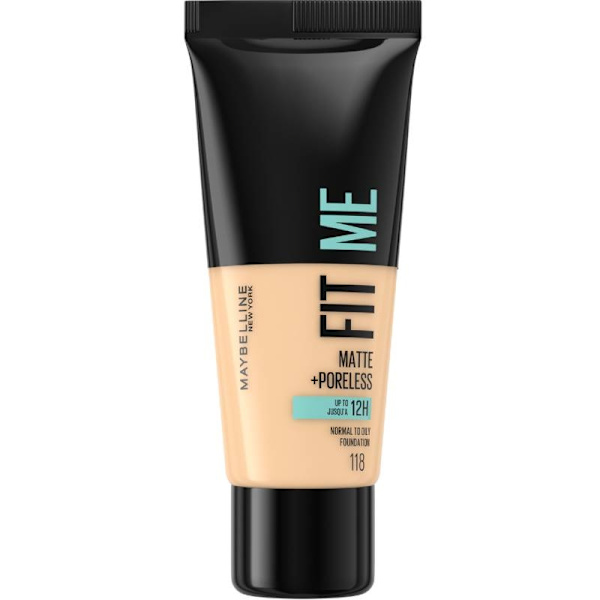 Maybelline New York Fit Me Matte + Poreless Foundation 118 Nude Transparent