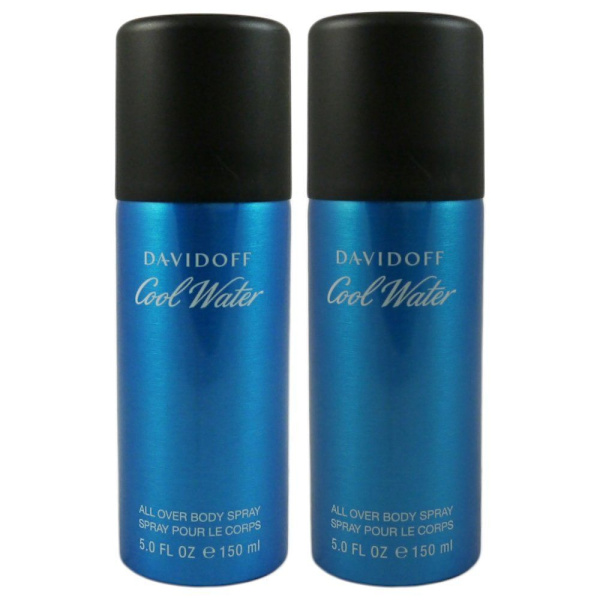 2-Pack Davidoff Cool Water Man Deo Spray 150ml Transparent