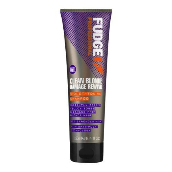 Fudge Clean Blonde Damage Rewind Violet Toning Shampoo 250ml Transparent