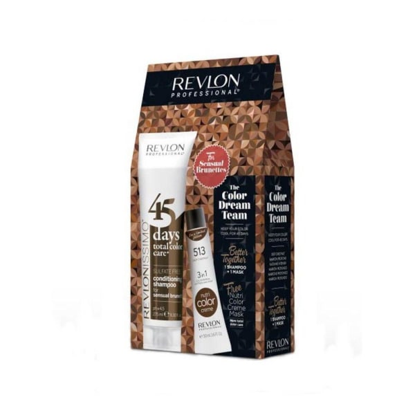 Revlon Color Dream Team Shampoo 45 Days + Nutri Color Creams Sensuella Brunetter 513 Deep Chestnut Transparent