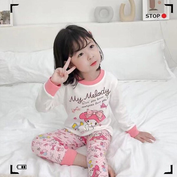 Sanrioes Anime My Melody Børn Termisk Undertøj Tegnefilm Børn Pyjamas Sæt Dreng Pige Varmt Lingeri Tøj Nattøj Julegave Gillade Cinnamoroll
