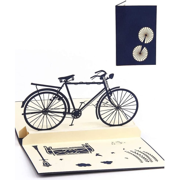 Lykønskningskort 3D, Retro Bike, 9,9*14,9cm-