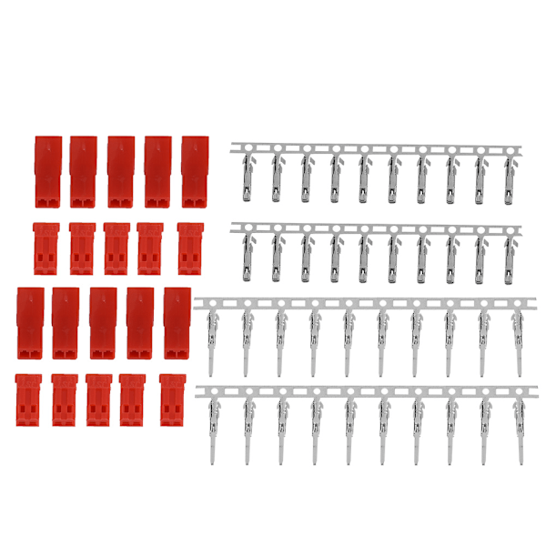 JST hon- och hankontakt batteri Röd färg Hus & kontaktstiftset (10 par)