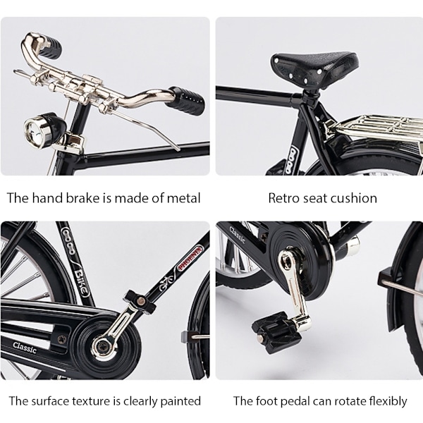 Retro cykelmodellkit, miniatyrmetallprydnad för konstsamling, leksaker för barn - Perfet Green