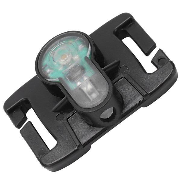 Ulkoilma Mini Survival Light IPX8 Vedenkestävä Turvallisuussignaalivalaisin Vyöllä Liiville, Laukulle, Musta Pohja, Valkoinen Valo