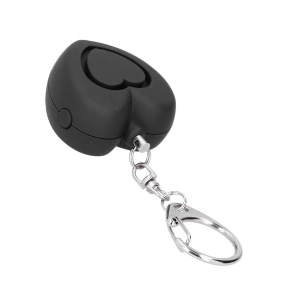125dB itsepuolustus hälytin LED-valo Anti attack Hätävaroitus sydämenmuoto vanhemmille naisille lapsille (musta) 0.3