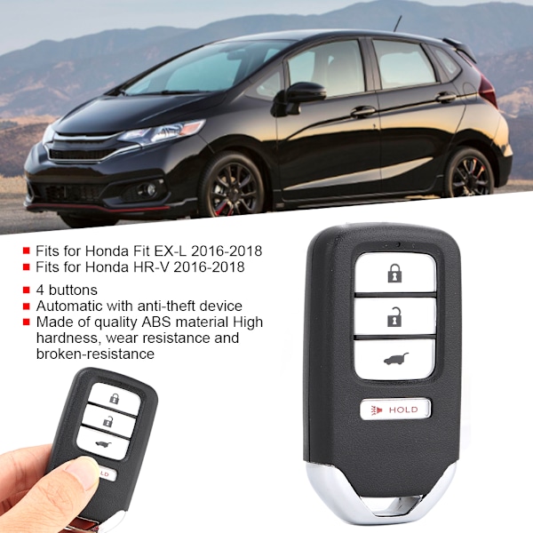 Smart Nyckelbricka för Bilfjärrkontroll 4 Knappar 313,8Mhz KR5V1X Passar för Honda HR-V Fit EX L 2016-2018