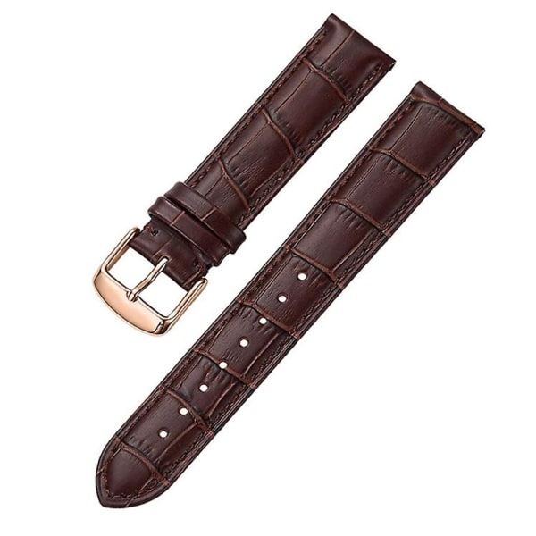 Klockarmband, Alligator Brown Gold-spänne, 14 mm-