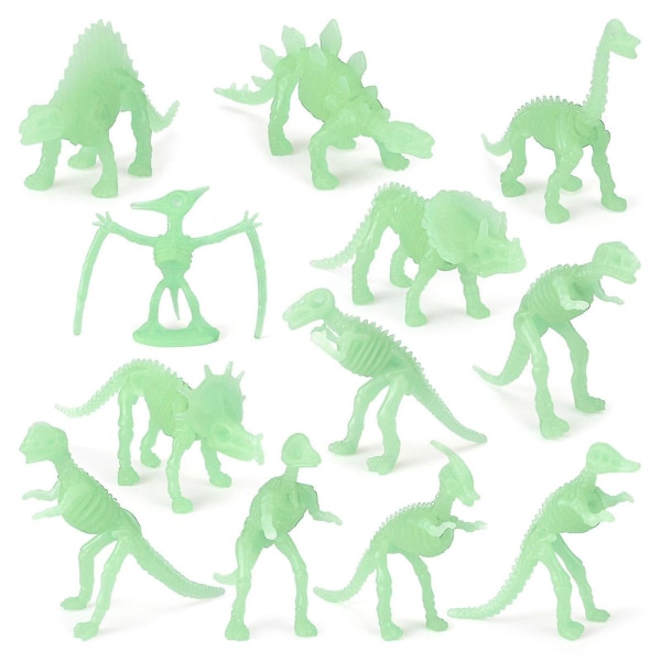Mallilelut syntymäpäiväluokkahuoneisiin Dinosaurukset 12 kpl Valoava muovi hehkuva luova Tukeva koristekillade
