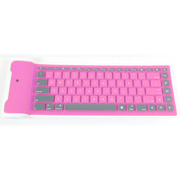 Sammenleggbart, bærbart, stille klikk, silikon, vanntett, sammenrullet tastatur, slankt, oppladbart, lite tastatur for PC, bærbar datamaskin