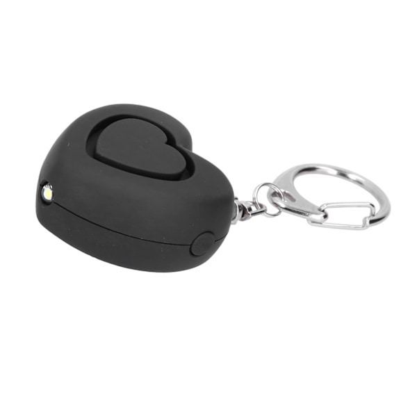125dB itsepuolustus hälytin LED-valo Anti attack Hätävaroitus sydämenmuoto vanhemmille naisille lapsille (musta) 0.3