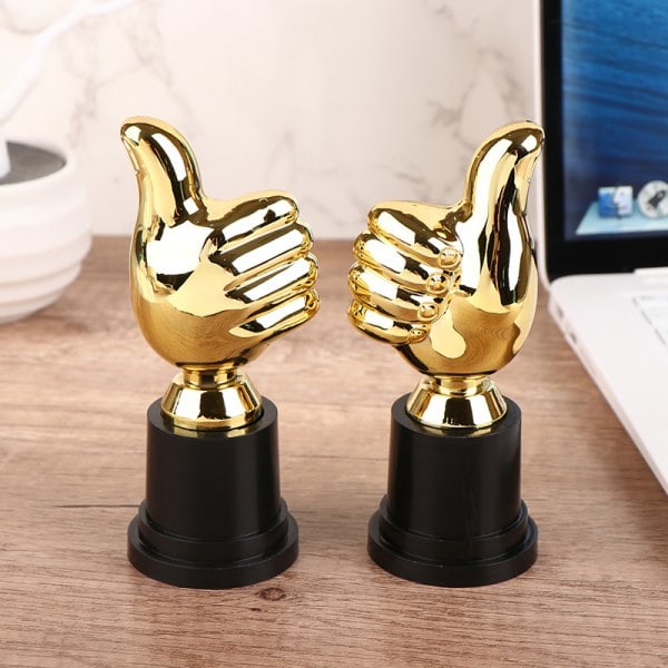 1. Præmie Trofæer Belønning Tommelfinger Trofælegetøj Børnekonkurrence Guld one size Gold Gold one size