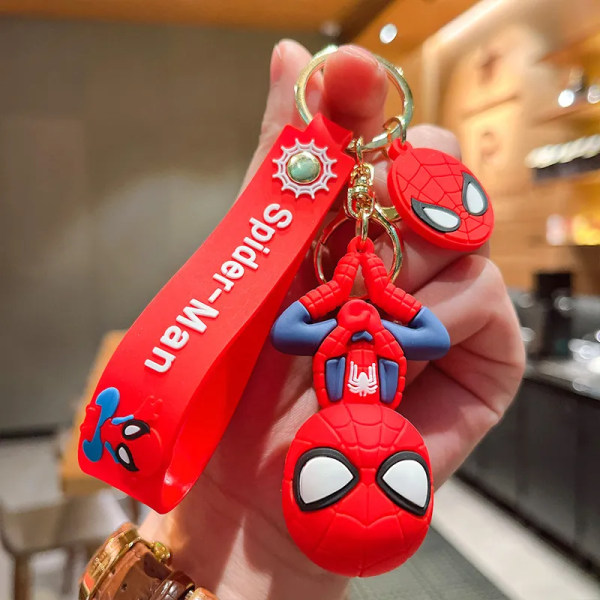 Marvel Spider Man Söt docka Nyckelring Actionfigurer Avengers Captain America Pendelleksaker Kawaii Bag Bilnyckelring Födelsedagspresenter respekteras Styles A