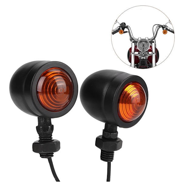 Retro Metalliska Motorcykel Blinkers - Set om 2 0.2