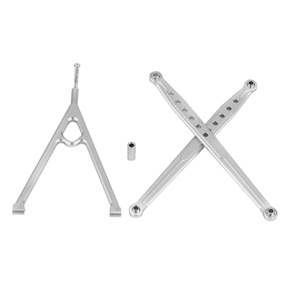 Triangle Support Bar + Rear Support Bar for AXIAL SCX10 4-wheel Drive Electric RC Car (Silver)