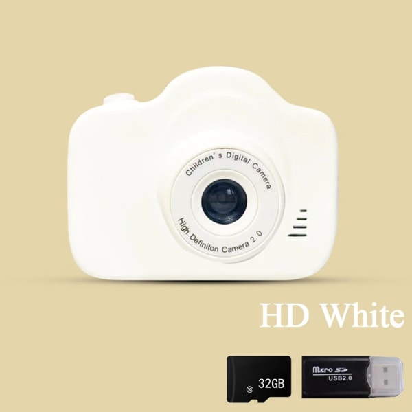Barnekamera Digitalt dobbeltkamera HD 1080P videokameraleker Minikamera fargeskjerm Barn Bursdagsgave Barneleker for barn respekteras white 32g