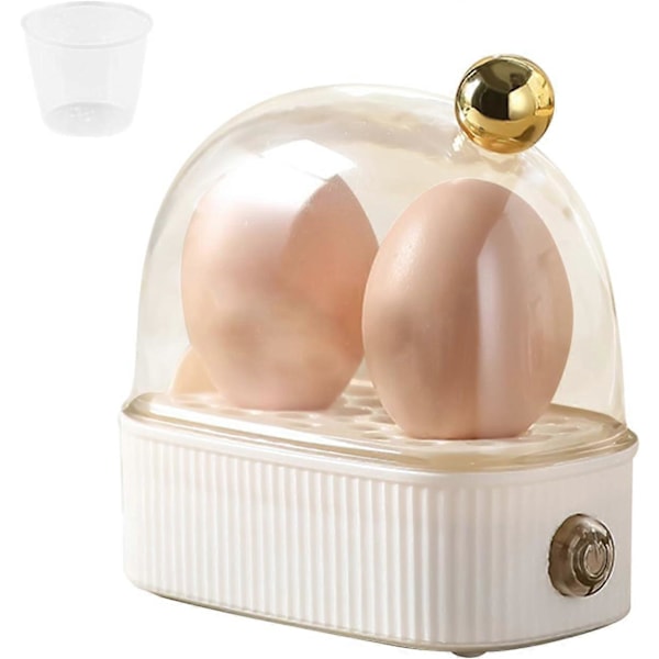 Elektrisk Eggekoker, Mini Elektrisk Dampkoker for Kokte Egg, Rask Oppvarming Eggekoker med Timeravstengning, Kjøkkenredskaper Tilbehør Withe