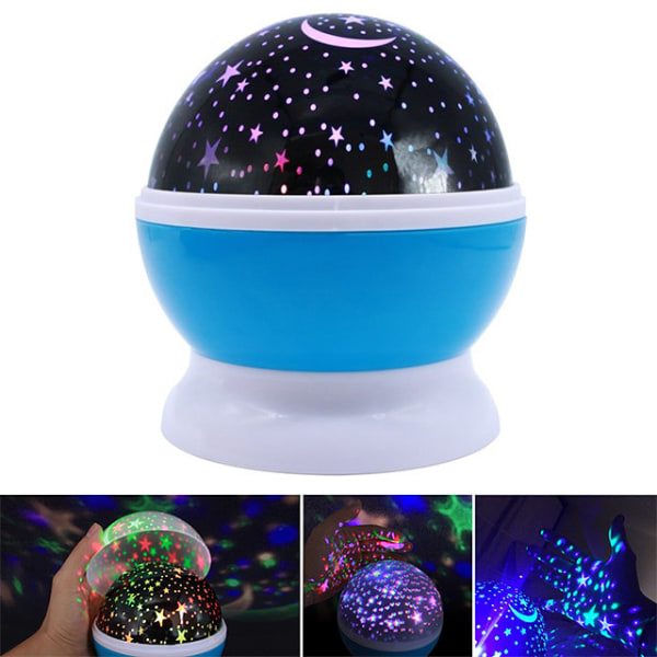 Natlampe til børn - Projektor / Lampe med stjerner - Blå Komfortabel blue