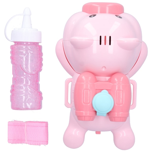 Kids Pig Shape Bubble Machine Automatic Lighted Music Bubble Blower with Wrist Strap