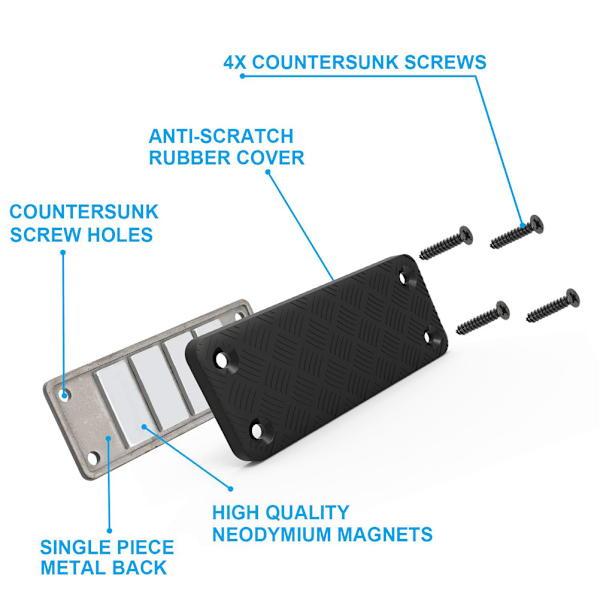 Gummibelegget Magnetisk Våpenfeste for Håndvåpen Luftvåpen Rifle og i Bil Vegg Sengbord og Kontor