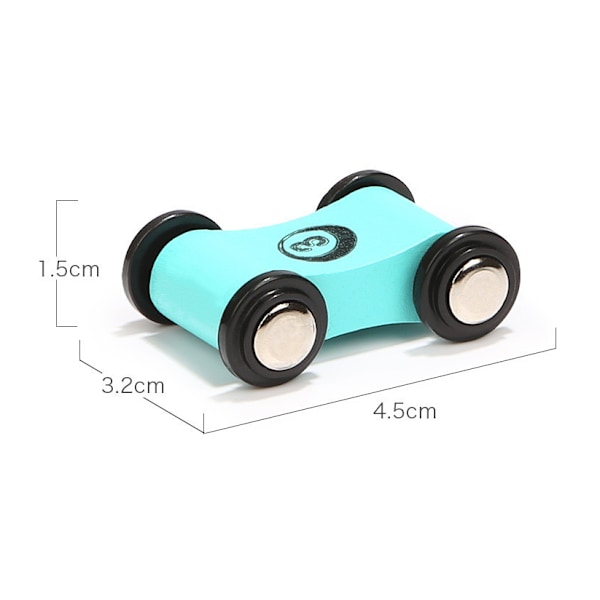 Träbilbana med ramp - Leksaksbilset för småbarn - Ersättningsbilar 4-pack - Matchande spårfordon