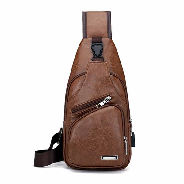 Axelpose Herre Axelrempose Cross Body Taske Læder Lysbrun