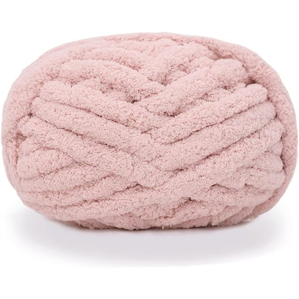 Tjockt Stickat Chenillegarn för Handvirkade Filtar, Supersoft Stort Jumbo Filtgar Light Pink