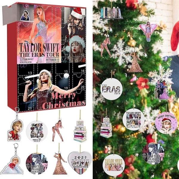 Julefest Taylor Swift The Eras Tour Pendants Nøgleringe Adventskalender 24 dages nedtællingskalendergaver Klassisk julegave
