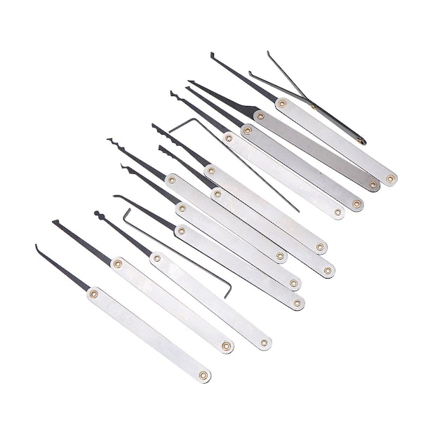15 Lock Pick Tools Lock Picking Kit Lockpicking Set Låssmed Verktyg Professionell Lock Pick Set (HY)