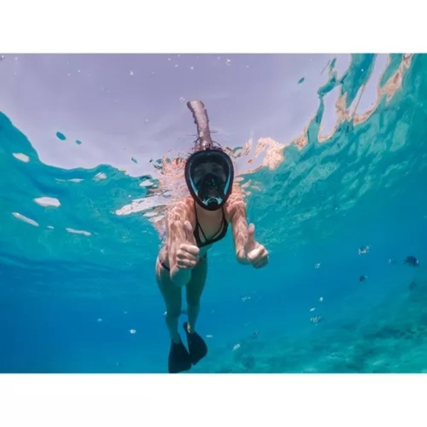 Snorkelmaske Heldekkende - Snorkling - L/XL Black Svart