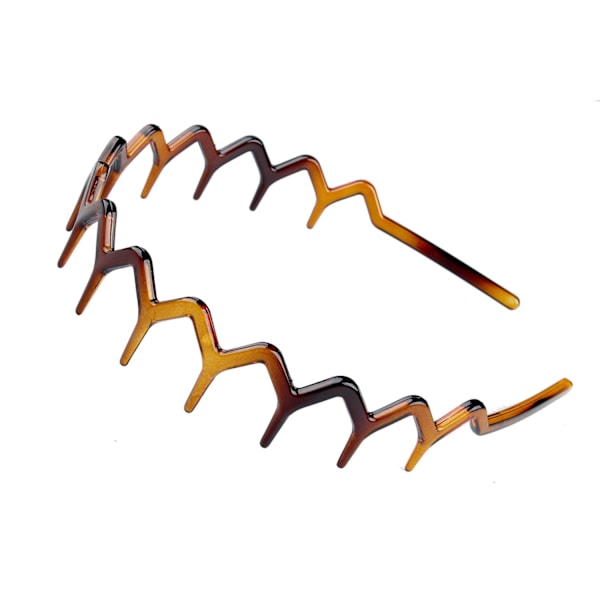 Set med 2 Zig Zag svarta plast haj kam tand hårband (1 svart färg + 1 brun)