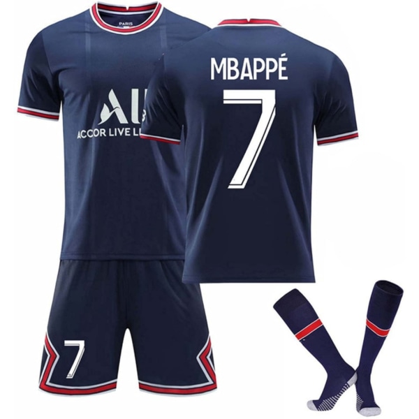 21/22 Paris Saint-Germain Børn Voksne Fodboldtrøje Træningstrøje No.7 MBAPPE Komfortabel No.7 MBAPPE S