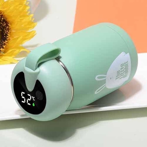 Vandflaske 320ml Termokrus 304 Rustfrit Stål Vandflaske Temperatur LED-display (Kapacitet: 320ML, Farve: Grøn) Green