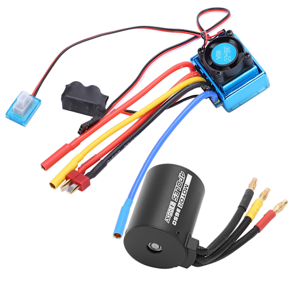 RC 3650 2300KV Vedenkestävä 4-napainen Harjaton Moottori 60A ESC Combo Set 1/10 RC-autolle