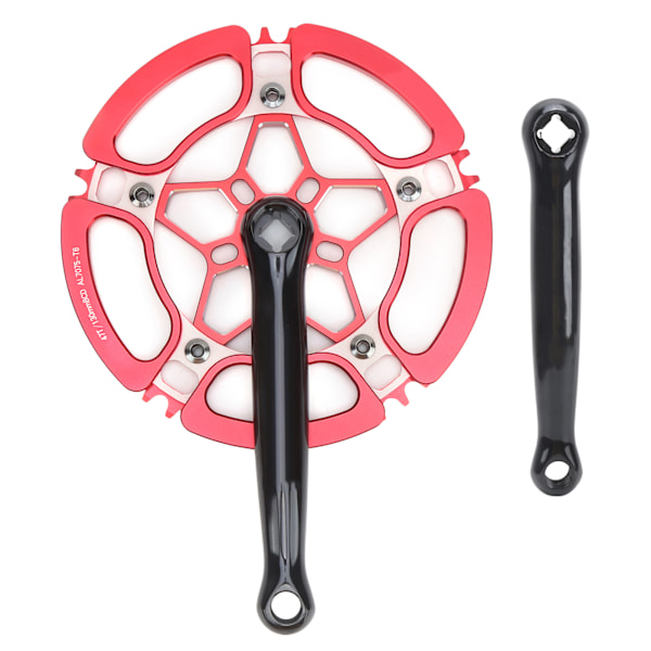 BCD130mm Bike Crankset Crank Arm Aluminium Alloy 47T Single Speed Chainwheel Accessory Red