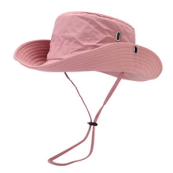 Fiskerhatt for Menn og Kvinner Pustende Fiskehatt Solhatt med Hakestropp UV-beskyttelse Sommer for Utendørs Klatring Camping Dark brown