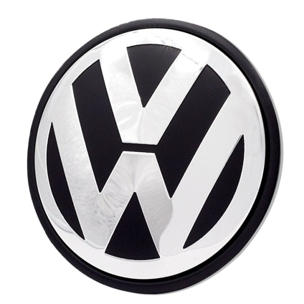 4-pakning - Volkswagen VW Navkapsler - Bil Sølv 65 mm - Självhäftande