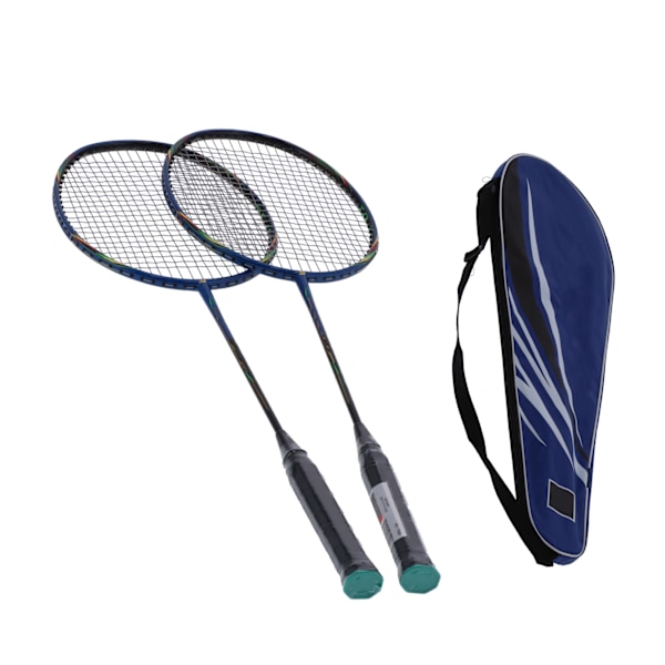 2-pack Badmintonracketar, Lättvikts Kolfiberkomposit Dubbel Racketar för Vuxna