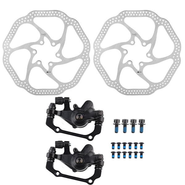 Mountainbike Mekanisk skivbroms Cykelcykel Fram Bak Set med 160 mm rotorer