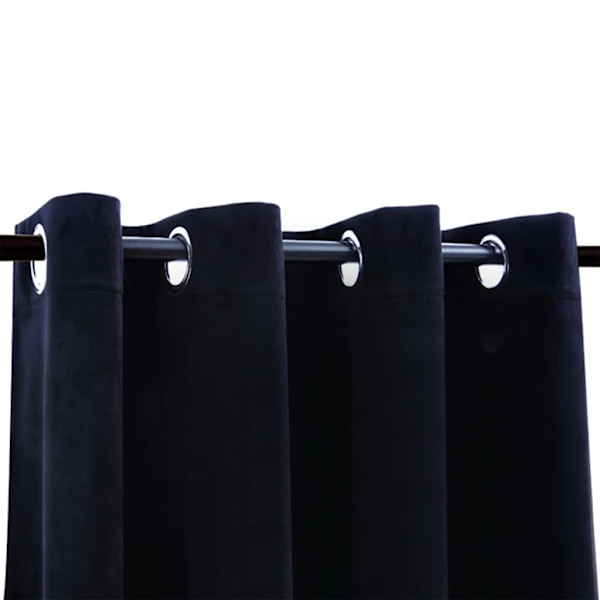 vidaXL Mørklægningsgardiner med ringe 2 stk. sort velour 140x225 cm Black Svart