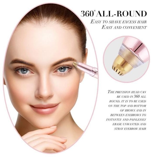 Øjenbrynstrimmer epilator ROSAGULD næsehårstrimmer Pink gold Rosa guld